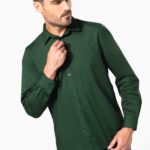 Camisa popeline poliéster / algodão de tratamento fácil