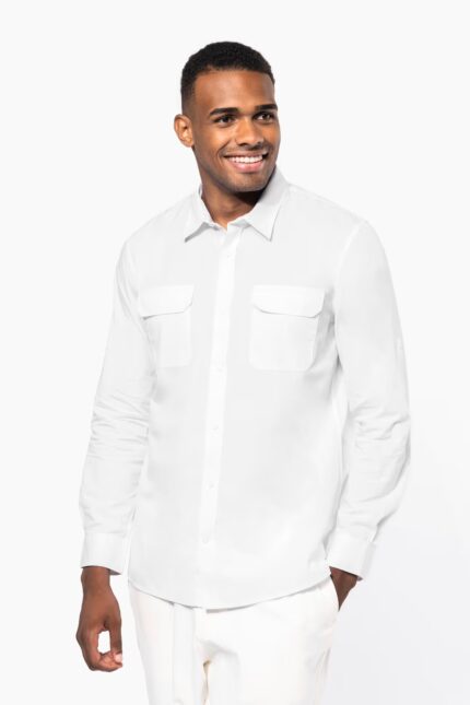 Camisa Safari de homem de manga comprida