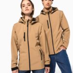 Casaco softshell 3 camadas com capuz e mangas amovíveis unissexo