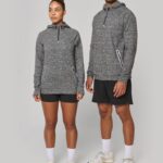 Sweatshirt de desporto 1/2 fecho com capuz unissexo
