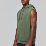 Sweatshirt com capuz sem manga unissexo