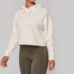 Sweatshirt “crop” com capuz de senhora